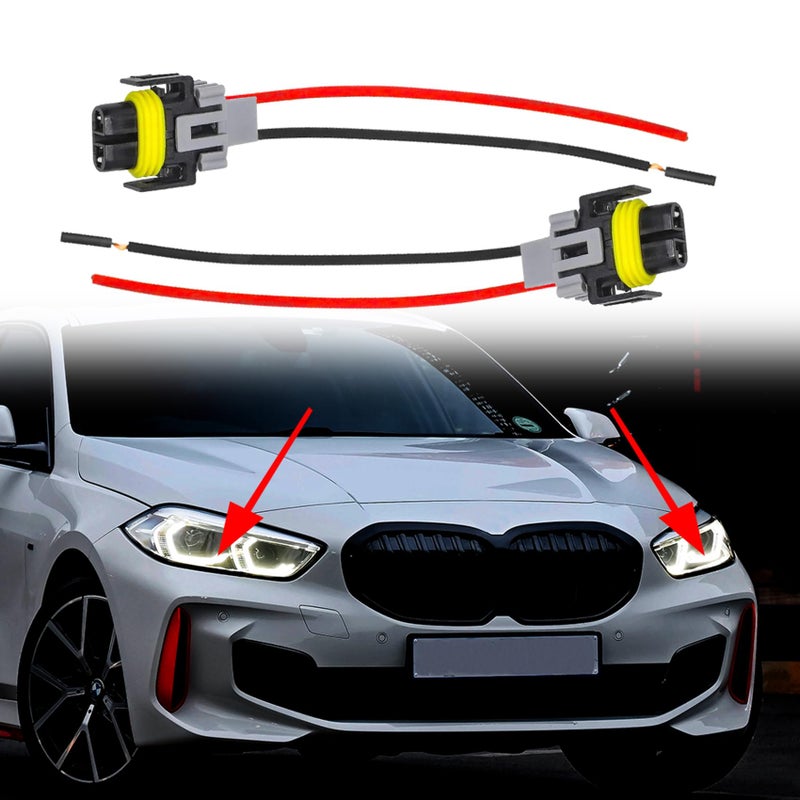 HEVLE 2PCS H11 H8 H9 880 881 Female Adapter Wiring Harness Sockets Wire Fog Light Wiring Harness Kit Harness Socket Connector Automotive Accessories Replacement for Headlights Fog Lights 2PCS